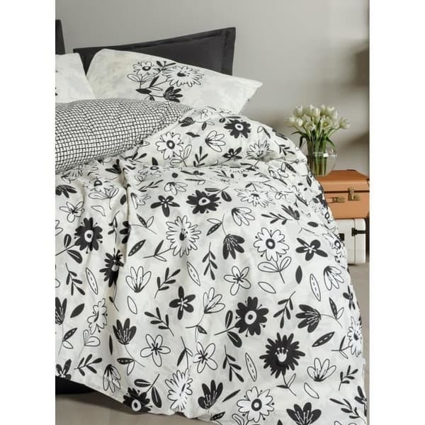 Bäddset - 1 påslakan 220 x 240 cm + 2 örngott 60 x 60 cm - 100% bomull - Svart