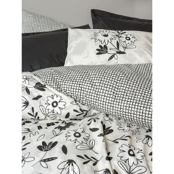 Bäddset - 1 påslakan 220 x 240 cm + 2 örngott 60 x 60 cm - 100% bomull - Svart