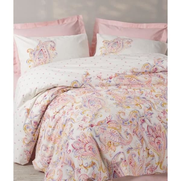 Bäddset - 1 påslakan 220 x 240 cm + 2 örngott 60 x 60 cm - 100% bomull - Rosa