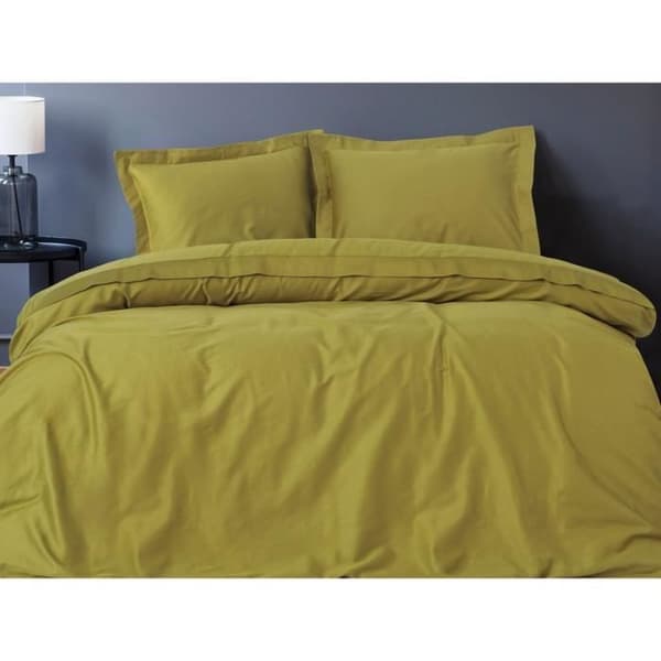Bäddset - 1 påslakan 220 x 240 cm + 2 örngott 60 x 60 cm - 100% bomullssatin - Grön