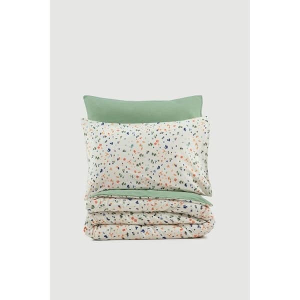Bäddset - 1 påslakan 220 x 240 cm + 2 örngott 60 x 60 cm - 100% bomull - Grön