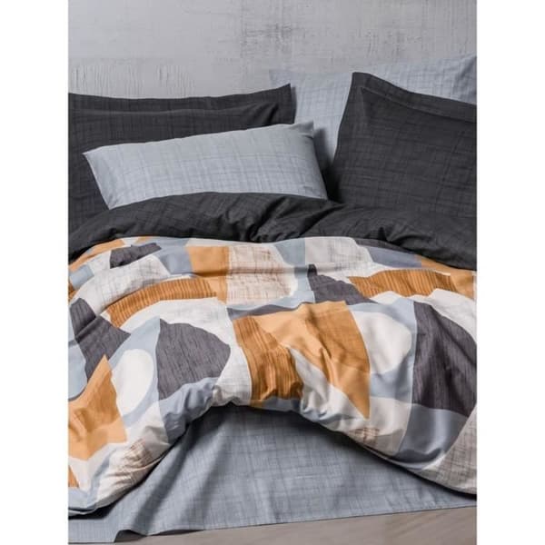 Bäddset - 1 påslakan 220 x 240 cm + 2 örngott 60 x 60 cm - 100% bomull - Grå