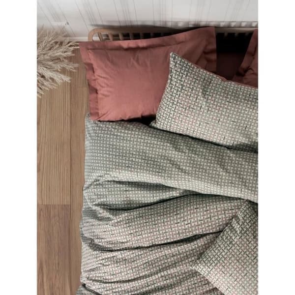 Bäddset - 1 påslakan 220 x 240 cm + 2 örngott 60 x 60 cm - 100% bomull - Röd