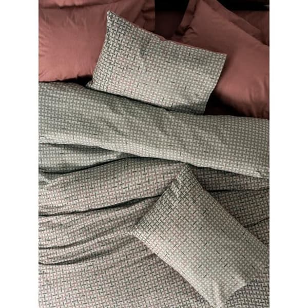 Bäddset - 1 påslakan 220 x 240 cm + 2 örngott 60 x 60 cm - 100% bomull - Röd