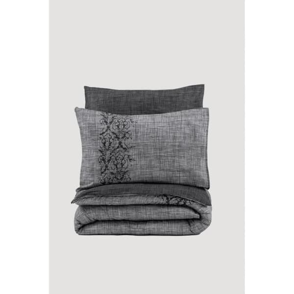 Bäddset - 1 påslakan 220 x 240 cm + 2 örngott 60 x 60 cm - 100% bomull - Grå