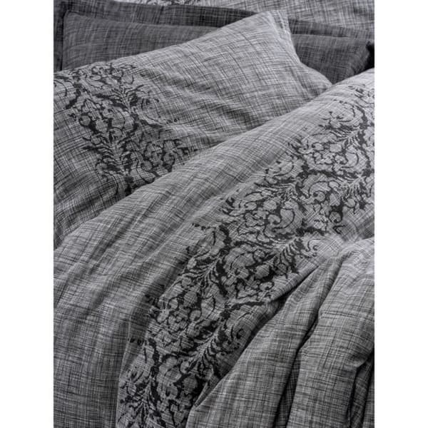 Bäddset - 1 påslakan 220 x 240 cm + 2 örngott 60 x 60 cm - 100% bomull - Grå