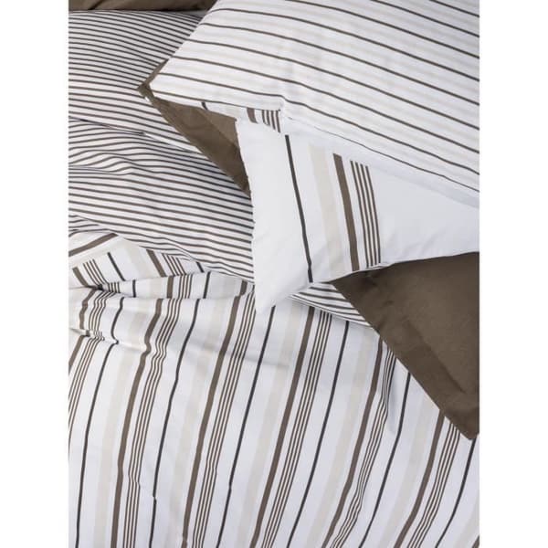 Bäddset - 1 påslakan 220 x 240 cm + 2 örngott 60 x 60 cm - 100% bomull - Brun