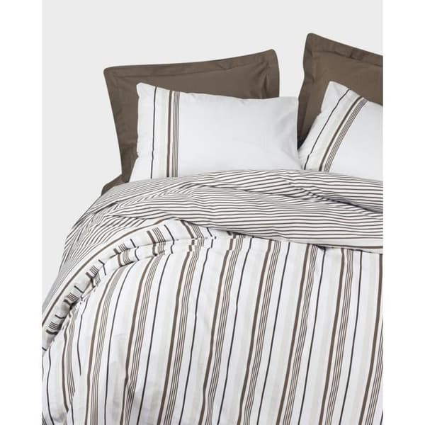 Bäddset - 1 påslakan 220 x 240 cm + 2 örngott 60 x 60 cm - 100% bomull - Brun