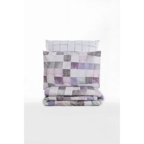 Bäddset - 1 påslakan 220 x 240 cm + 2 örngott 60 x 60 cm - 100% bomull - Rosa
