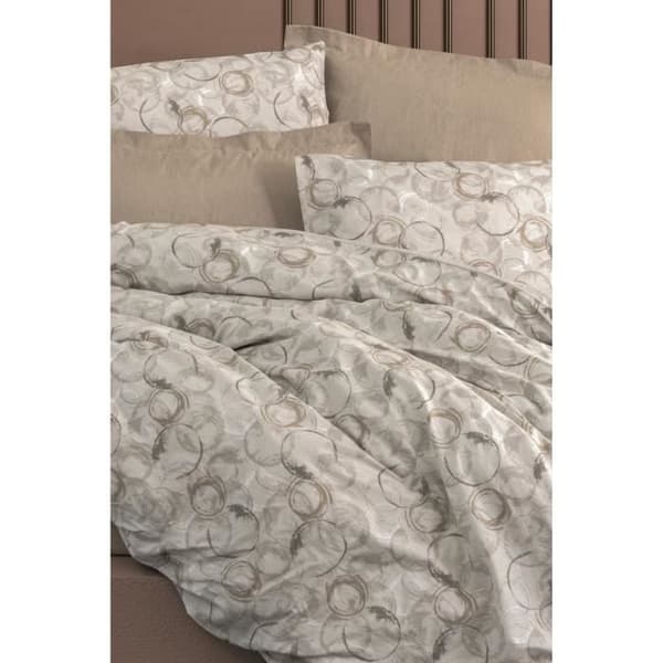 Bäddset - 1 påslakan 220 x 240 cm + 2 örngott 60 x 60 cm - 100% bomull - Beige