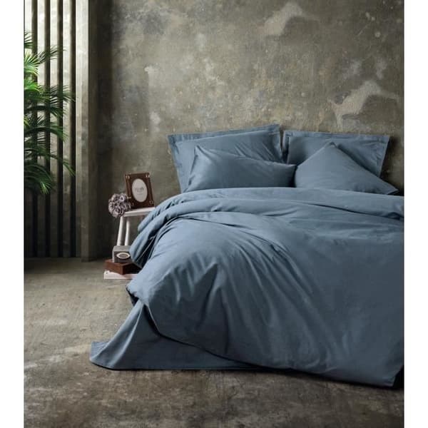 Bäddset - 1 påslakan 220 x 240 cm + 2 örngott 60 x 60 cm - 100% bomull - Antracit