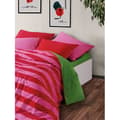 Miniatyrbild 3 av 4: Bäddset - 1 påslakan 220 x 240 cm + 2 örngott 60 x 60 cm - 100% bomull - Rosa