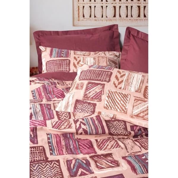 Bäddset - 1 påslakan 220 x 240 cm + 2 örngott 60 x 60 cm - 100% bomull - Röd