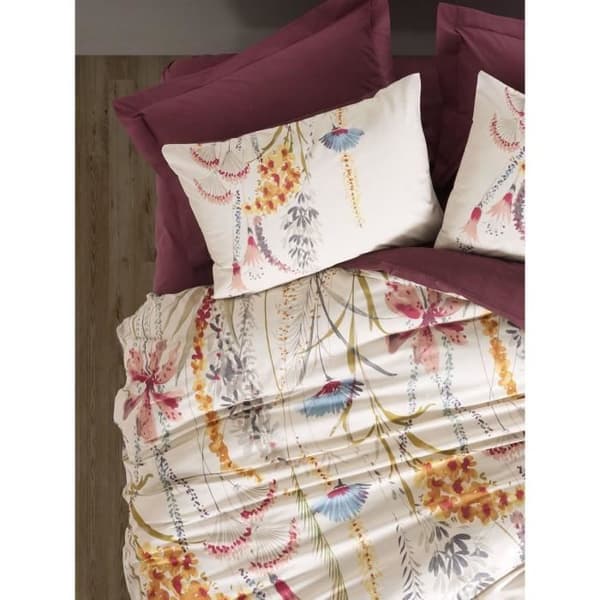 Bäddset - 1 påslakan 220 x 240 cm + 2 örngott 60 x 60 cm - 100% bomull - Röd
