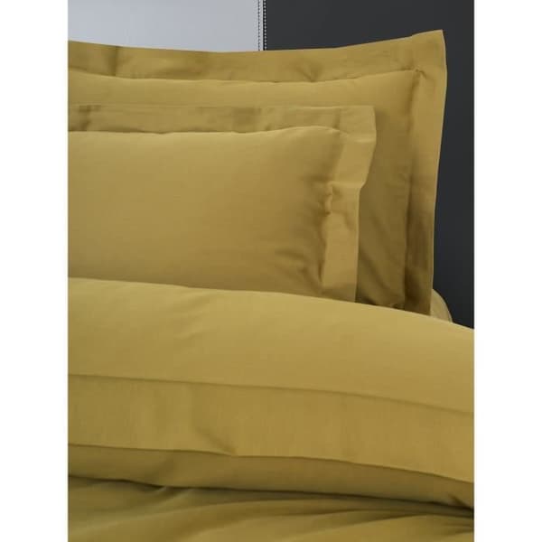 Bäddset - 1 påslakan 220 x 240 cm + 2 örngott 60 x 60 cm - 100% bomullssatin - Senapsröd