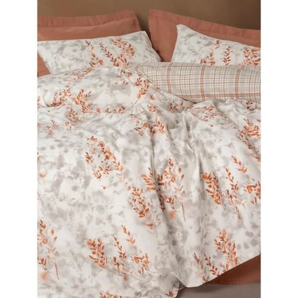 Bäddset - 1 påslakan 220 x 240 cm + 2 örngott 60 x 60 cm - 100% bomull - Kanel
