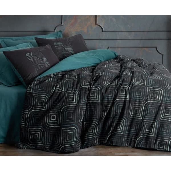 Bäddset - 1 påslakan 220 x 240 cm + 2 örngott 60 x 60 cm - 100% bomull - Blå