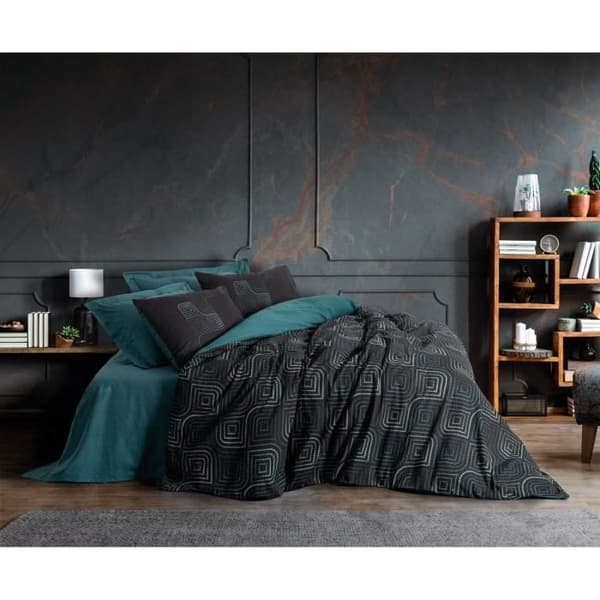 Bäddset - 1 påslakan 220 x 240 cm + 2 örngott 60 x 60 cm - 100% bomull - Blå