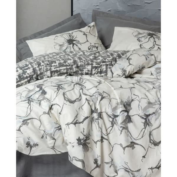 Bäddset - 1 påslakan 220 x 240 cm + 2 örngott 60 x 60 cm - 100% bomull - Antracit