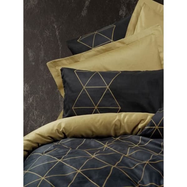 Bäddset - 1 påslakan 220 x 240 cm + 2 örngott 60 x 60 cm - 100% bomull - Svart