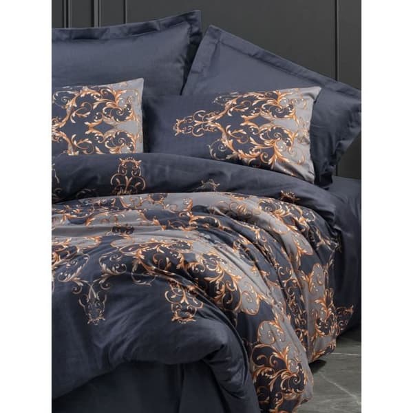 Bäddset - 1 påslakan 220 x 240 cm + 2 örngott 60 x 60 cm - 100% bomullssatin - Blå