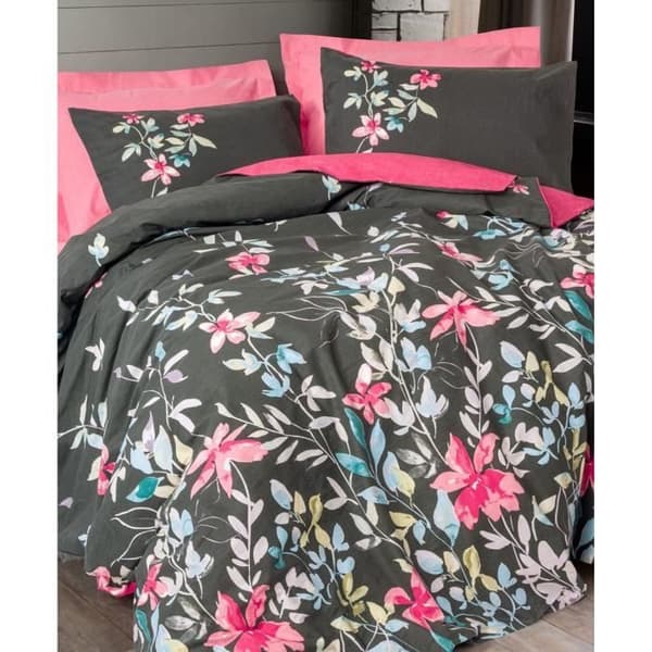 Bäddset - 1 påslakan 220 x 240 cm + 2 örngott 60 x 60 cm - 100% bomull - Rosa