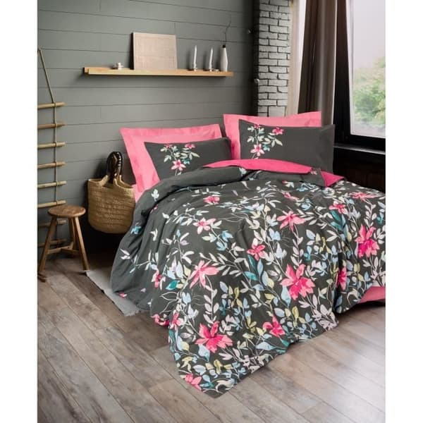Bäddset - 1 påslakan 220 x 240 cm + 2 örngott 60 x 60 cm - 100% bomull - Rosa