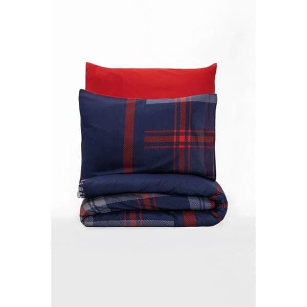 Bäddset - 1 påslakan 220 x 240 cm + 2 örngott 60 x 60 cm - 100% bomull - Röd