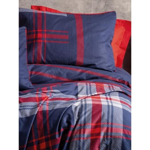 Bäddset - 1 påslakan 220 x 240 cm + 2 örngott 60 x 60 cm - 100% bomull - Röd