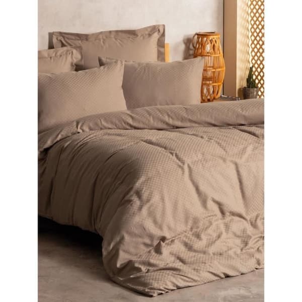 Bäddset - 1 påslakan 220 x 240 cm + 2 örngott 60 x 60 cm - 100% bomull - Mink
