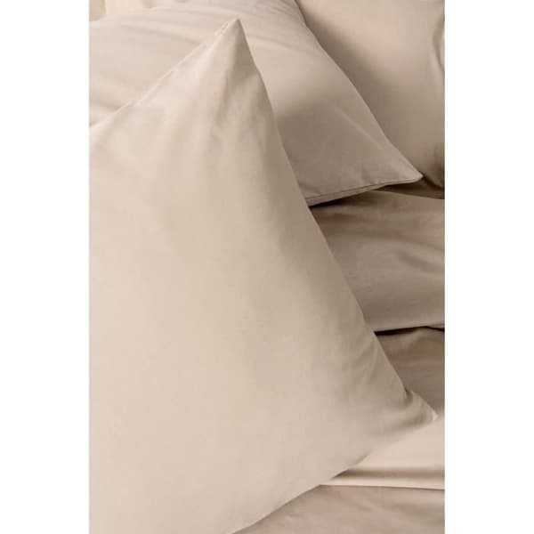 Bäddset - 1 påslakan 220 x 240 cm + 2 örngott 60 x 60 cm - 100% bomull - Beige