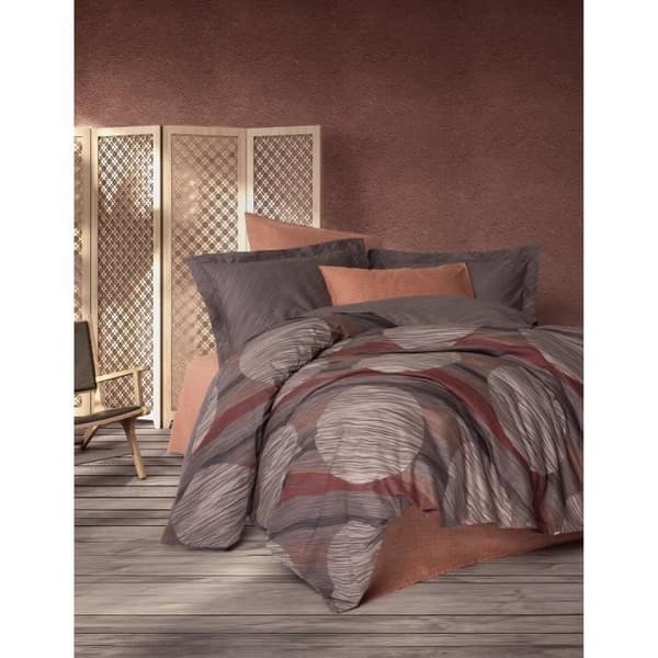 Bäddset - 1 påslakan 220 x 240 cm + 2 örngott 60 x 60 cm - 100% bomull - Kanel