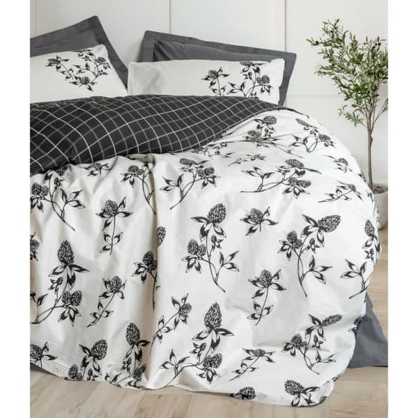 Bäddset - 1 påslakan 220 x 240 cm + 2 örngott 60 x 60 cm - 100% bomull - Antracit