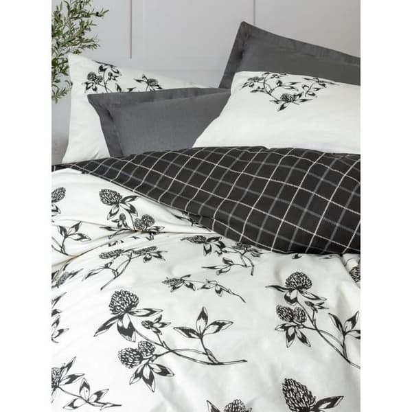 Bäddset - 1 påslakan 220 x 240 cm + 2 örngott 60 x 60 cm - 100% bomull - Antracit
