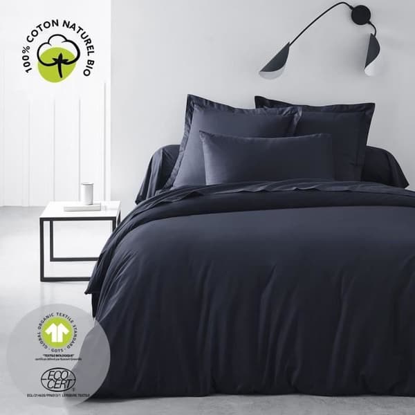 Bäddset - TODAY - 240 x 260 cm - 100% bomull - Organisk marinblå - GOTS-certifierad