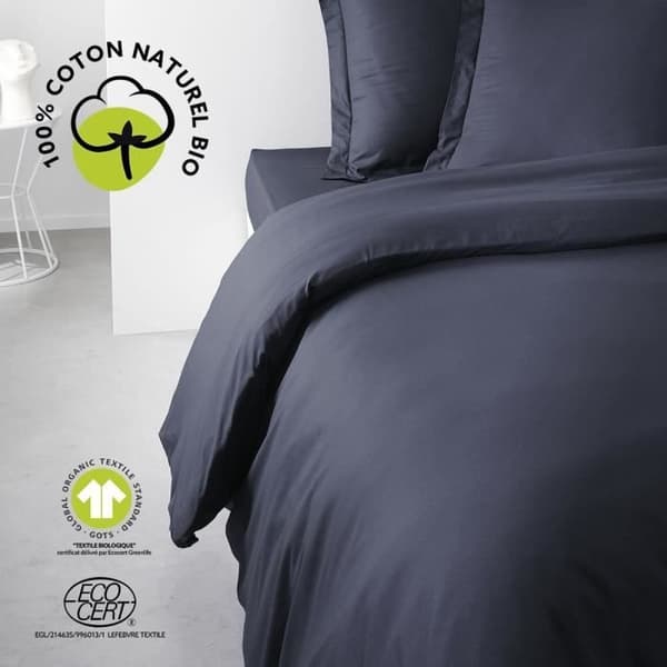 Bäddset - TODAY - 240 x 260 cm - 100% bomull - Organisk marinblå - GOTS-certifierad