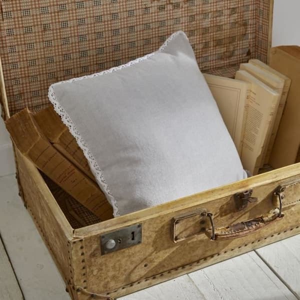 Kudde - IDAG - CHARME - Chambray x Dentelle Constance - 40 x 40 cm