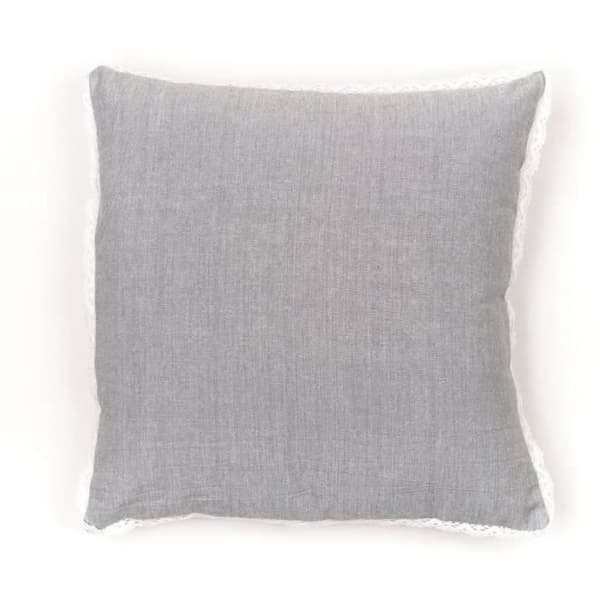 Kudde - IDAG - CHARME - Chambray x Dentelle Constance - 40 x 40 cm