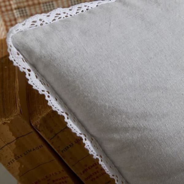 Kudde - IDAG - CHARME - Chambray x Dentelle Constance - 40 x 40 cm