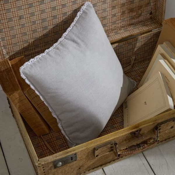 Kudde - IDAG - CHARME - Chambray x Dentelle Constance - 40 x 40 cm