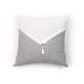 Miniatyrbild 3 av 4: Kudde - IDAG - CHARME - Slub x Chambray x Pompon Capucune - 40 x 40 cm