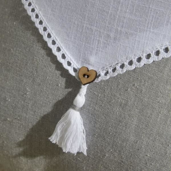 Kudde - IDAG - CHARME - Slub x Chambray x Pompon Capucune - 40 x 40 cm