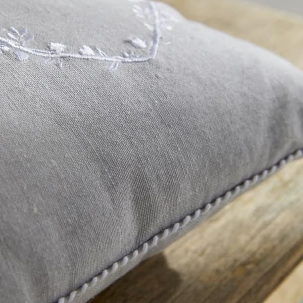 Kudde - IDAG - CHARME - Chambray x Petite broderie Constance - 40 x 40 cm