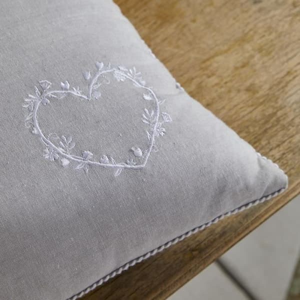 Kudde - IDAG - CHARME - Chambray x Petite broderie Constance - 40 x 40 cm