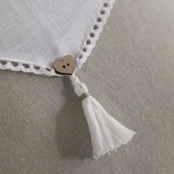Kudde - IDAG - CHARME - Slub x Chambray x Pompon Berenice - 40 x 40 cm