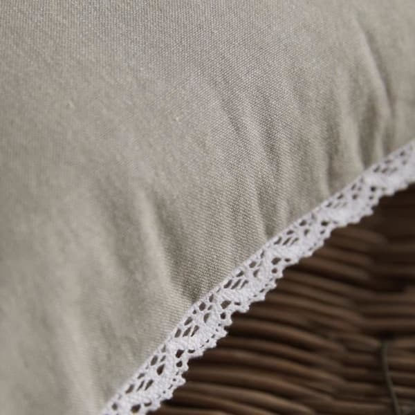 Kudde - IDAG - CHARME - Chambray x Dentelle Berenice - 40 x 40 cm