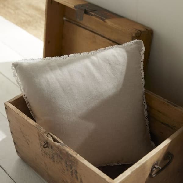 Kudde - IDAG - CHARME - Chambray x Dentelle Berenice - 40 x 40 cm