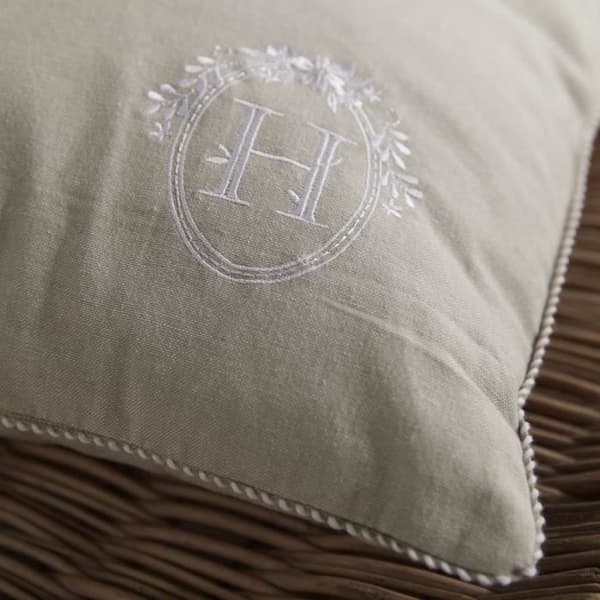 Kudde - IDAG - CHARME - Chambray x Petite broderie Berenice - 40 x 40 cm