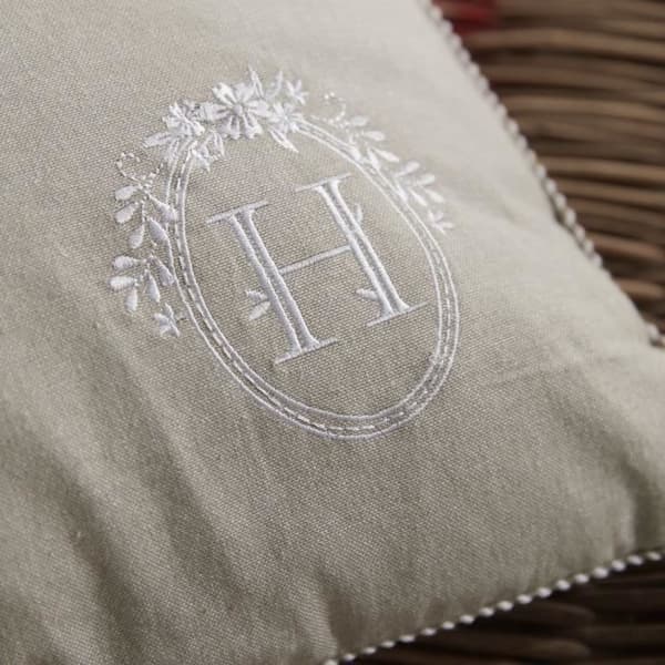 Kudde - IDAG - CHARME - Chambray x Petite broderie Berenice - 40 x 40 cm