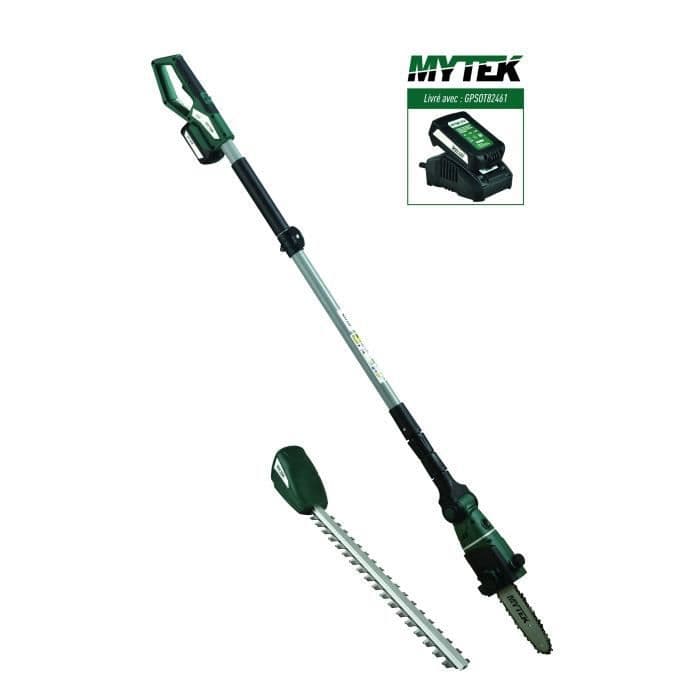 MYTEK 18V trådløs 2-i-1 multifunktionsværktøjs motorsag, hedge trimmer